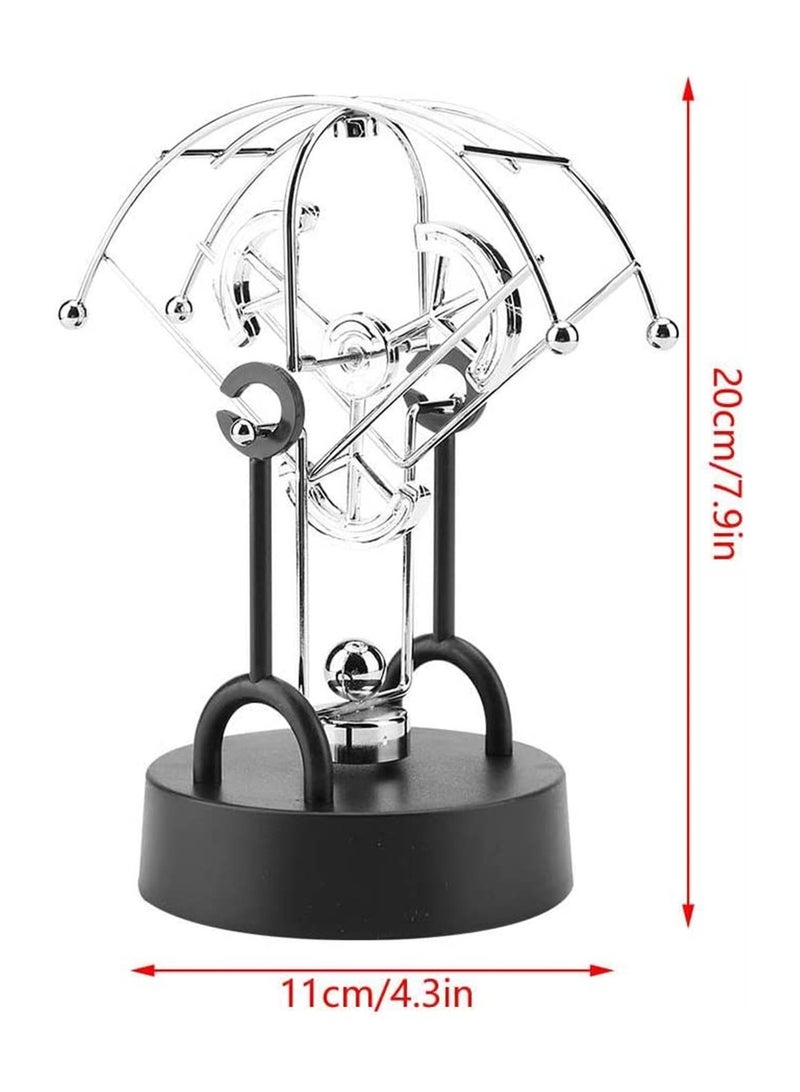 KASTWAVE لعبة هزاز نيوتن للحركة الدائمة الإلكترونية 11 * 20 سم دوران ثنائي لتزيين المكتب والمنزل، نوع مظلة - Image 2