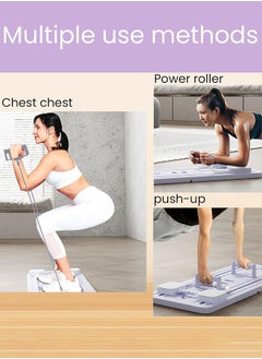 Garlo Pilates Board, Pilates Reformer Set, Multi-Purpose Foldable Pilates Reformer Board for Home, 5 in1 Pilates Sliding Board, Pilates Equipment with Timer (Purple)  - Image 4