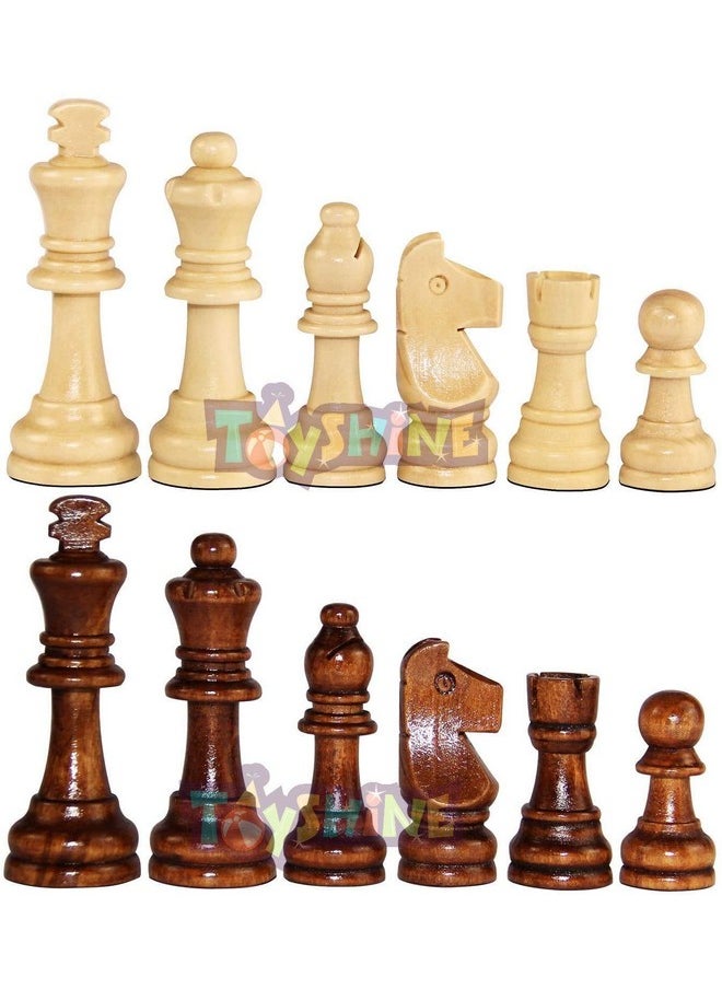 Toyshine Toyshine Wooden Chess Pieces, Tournament Wood Chessmen Pieces Only (7 cm King Figures) Chess Game Pawns Figurine Pieces, Color May Vary (SSTP) - B for 4 years and up  - Image 2