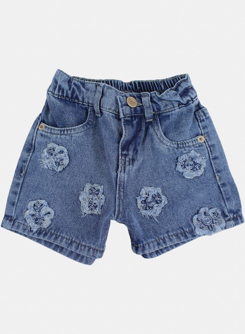 Girls Cotton Denim Short – Light Denim