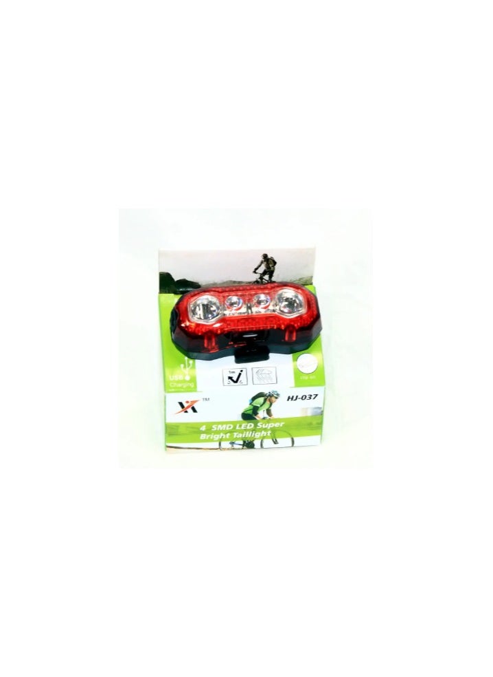 Generic - HJ-037 rechargeable  bicycle tail light , Red color , USB charger ,different light moods - Image 1