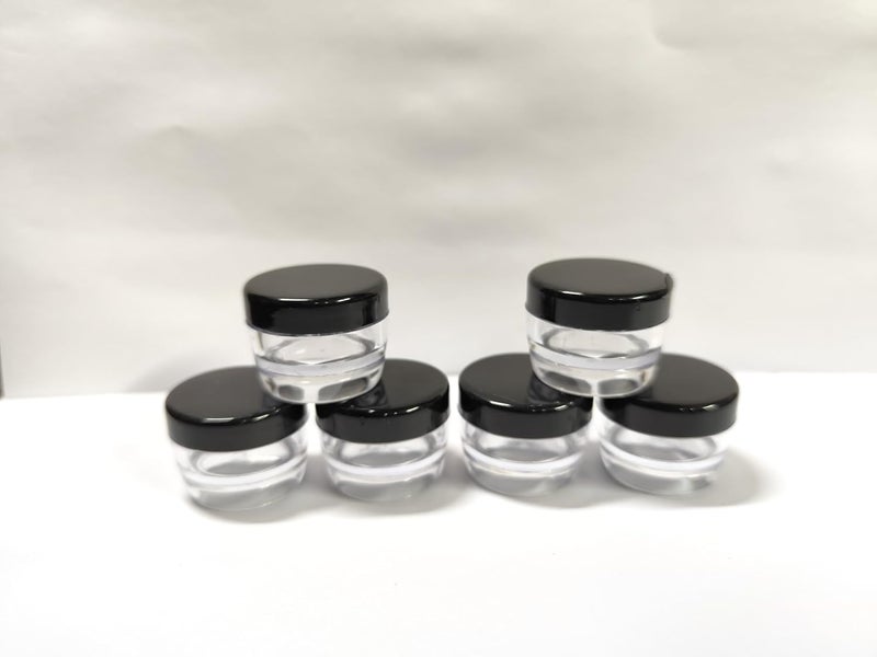 SHREE MAHA 5gm Empty Cosmetic clear Fancy Containers Acrylic Jars Small Lip Balm ContainersTransparent Jar with Black Cap Pack of 24pcs - Image 4