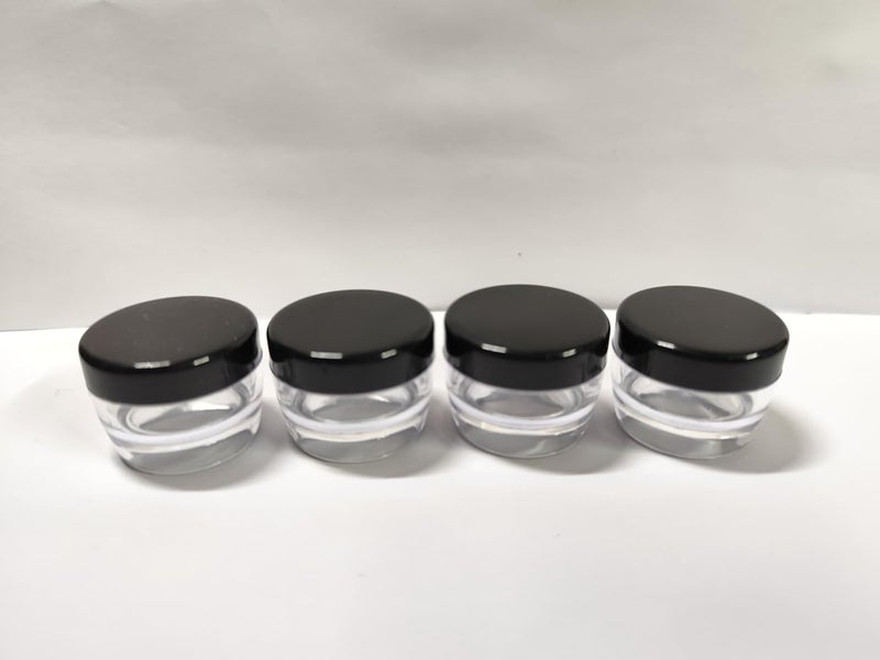 SHREE MAHA 5gm Empty Cosmetic clear Fancy Containers Acrylic Jars Small Lip Balm ContainersTransparent Jar with Black Cap Pack of 24pcs - Image 3