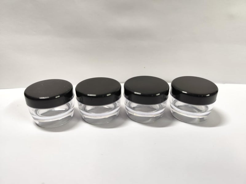 SHREE MAHA 5gm Empty Cosmetic clear Fancy Containers Acrylic Jars Small Lip Balm ContainersTransparent Jar with Black Cap Pack of 24pcs - Image 2