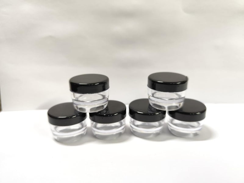 SHREE MAHA 5gm Empty Cosmetic clear Fancy Containers Acrylic Jars Small Lip Balm ContainersTransparent Jar with Black Cap Pack of 24pcs - Image 5