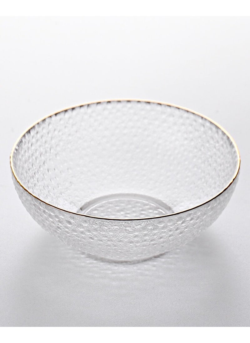 شور وعاء زجاجي كبير ذو حواف مذهبة شفاف مقاس 17 × 7 × 5.8 سم  - Image 4