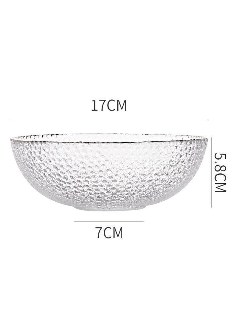شور وعاء زجاجي كبير ذو حواف مذهبة شفاف مقاس 17 × 7 × 5.8 سم  - Image 5