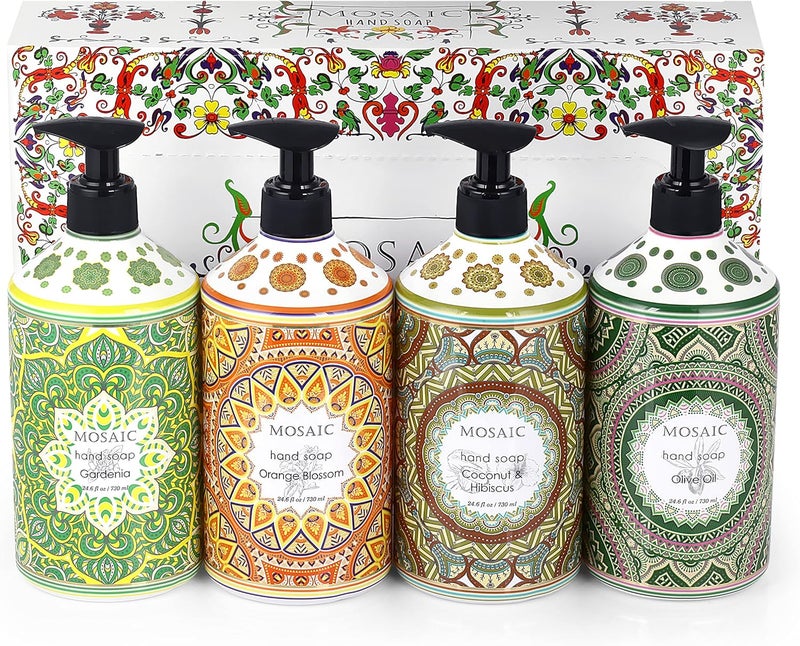 Mosaic Hand Soap Gift Set - 4 Scents - Image 3