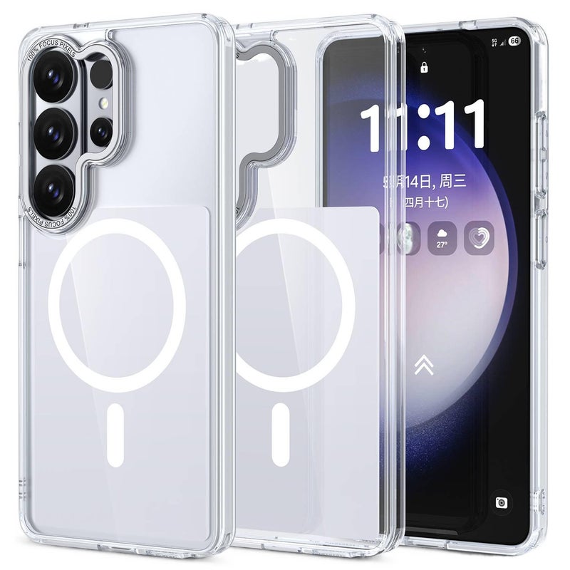 MagSafe Samsung Galaxy S26 Ultra Drop Protection Acrylic Case , White TPU + , , Cover for Samsung S26 Ultra Samsung S26 - Image 1