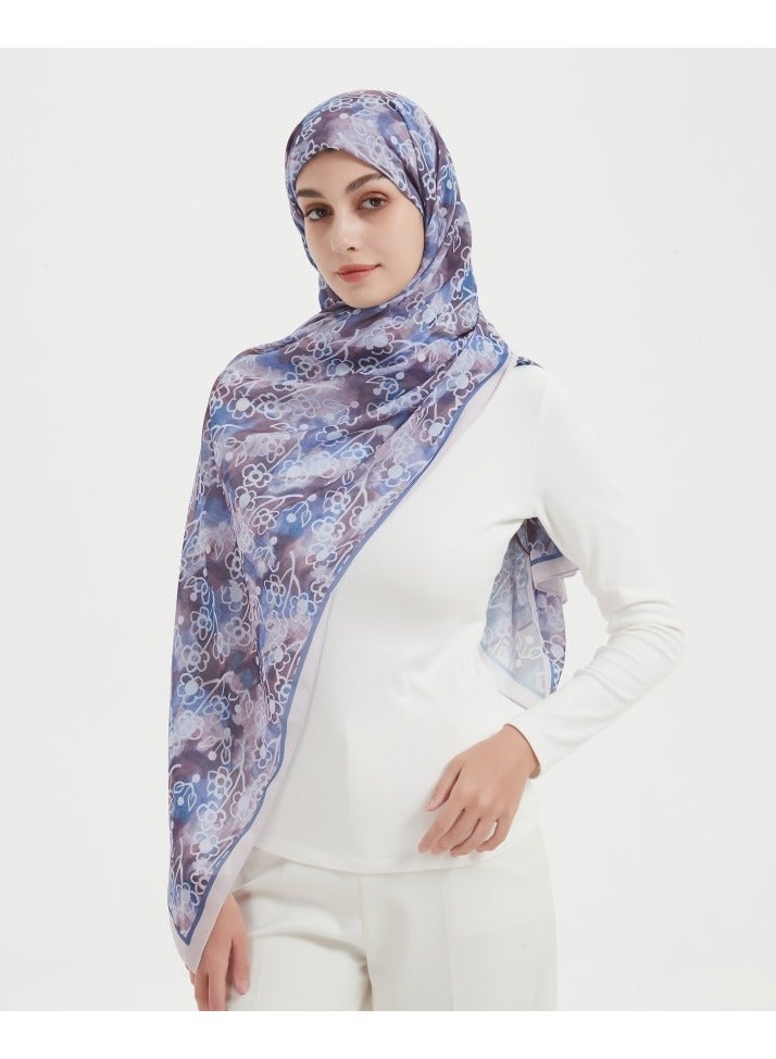 ShineShe Ladies Hijab Small Flower Printed Chiffon Bubble Scarf - Image 2