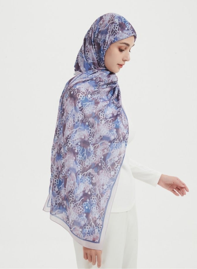 ShineShe Ladies Hijab Small Flower Printed Chiffon Bubble Scarf - Image 3