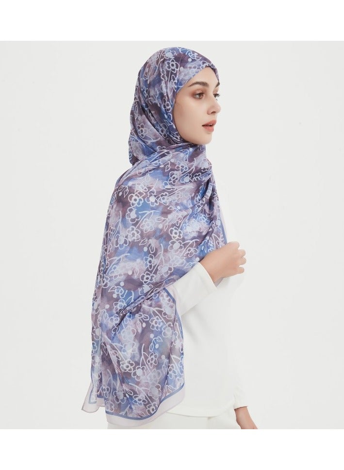 ShineShe Ladies Hijab Small Flower Printed Chiffon Bubble Scarf - Image 4
