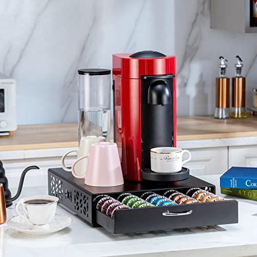 FlagShip for Nespresso Pod Holder Vertuo Capsule Storage Pod Organizer Coffee Bar Design And Coffee Machine Stand Black Metal(50 Pods Capacity) - Image 5
