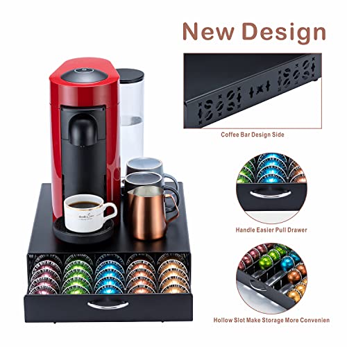 FlagShip for Nespresso Pod Holder Vertuo Capsule Storage Pod Organizer Coffee Bar Design And Coffee Machine Stand Black Metal(50 Pods Capacity) - Image 3
