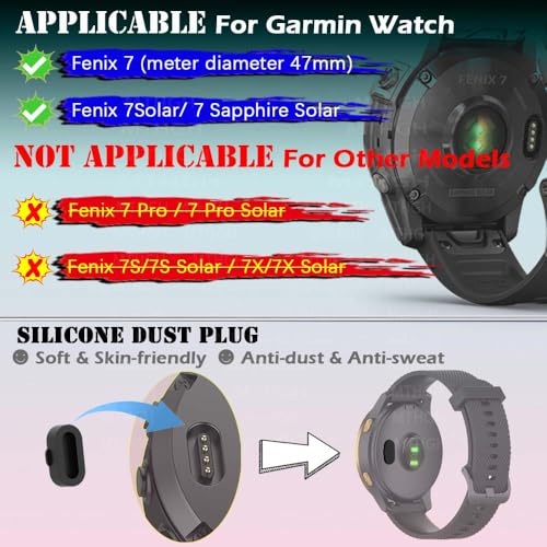 MTHGH Screen Protector for Garmin fenix 7/7 Sapphire Solar Smartwatch [4 Pcs] + Anti-dust Plugs 5Pcs, Tempered Glass 9H Hardness Anti-Scratch Bubble Free Film Ultra-Thin Protective Cover - Image 2