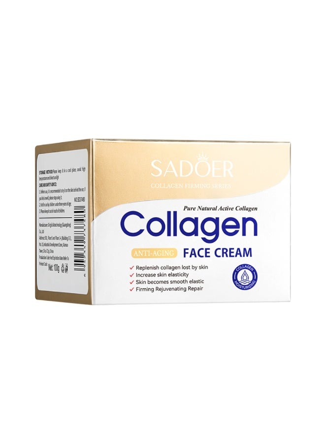 SADOER 100g Collagen Anti Wrinkle Cream Hydrating and Firming Moisturizer Collagen Face Cream Anti Aging Wrinkle Dark Spot Remover Face Whitening Cream Collagen Cream Reduce Fine Lines Face Cream - Image 1