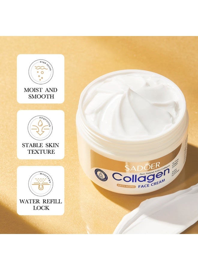 SADOER 100g Collagen Anti Wrinkle Cream Hydrating and Firming Moisturizer Collagen Face Cream Anti Aging Wrinkle Dark Spot Remover Face Whitening Cream Collagen Cream Reduce Fine Lines Face Cream - Image 3