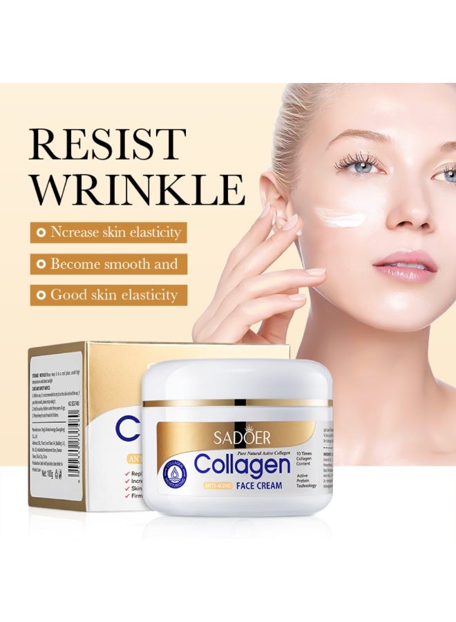 SADOER 100g Collagen Anti Wrinkle Cream Hydrating and Firming Moisturizer Collagen Face Cream Anti Aging Wrinkle Dark Spot Remover Face Whitening Cream Collagen Cream Reduce Fine Lines Face Cream - Image 2