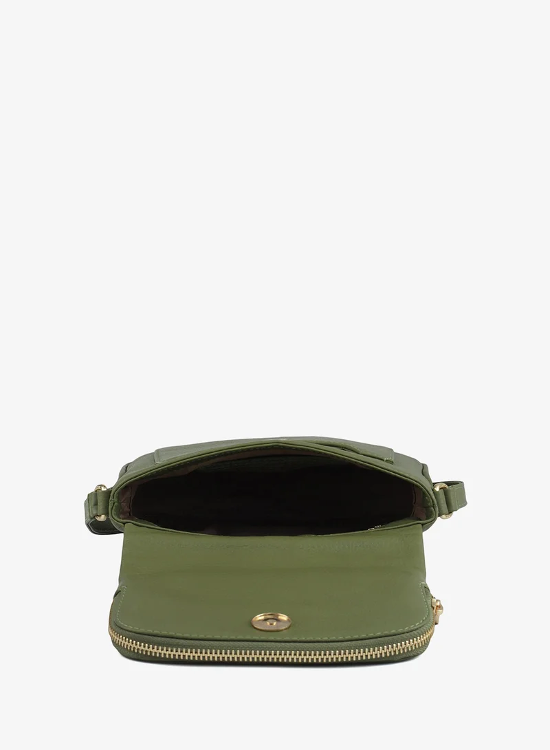 Da Milano  Small Wax Leather Crossbody Bag- Fern  | Best Price UAE