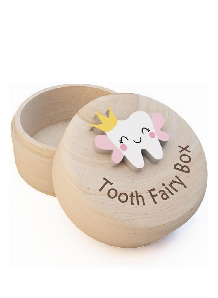 Wooden Tooth Fairy Box For Baby Kids Tooth Storage Baby Shower Birthday Gift - Image 1