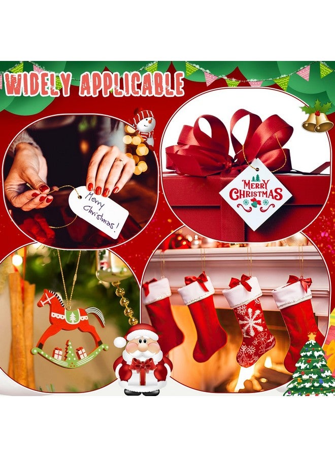 JUNEBRUSHS 600Pcs Christmas Ornament Hooks, Ornament Hangers with Snap Ornament String for Christmas Tree Holiday Party Hanging Decorations Ropes Easy and Fast Locking (Gold) - Image 4