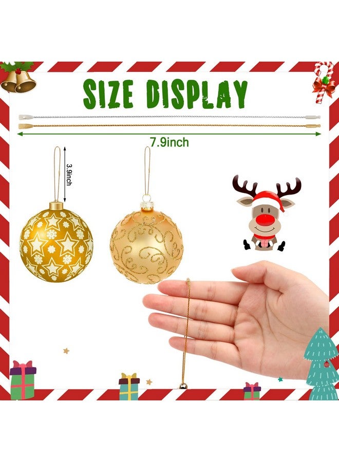 JUNEBRUSHS 600Pcs Christmas Ornament Hooks, Ornament Hangers with Snap Ornament String for Christmas Tree Holiday Party Hanging Decorations Ropes Easy and Fast Locking (Gold) - Image 2