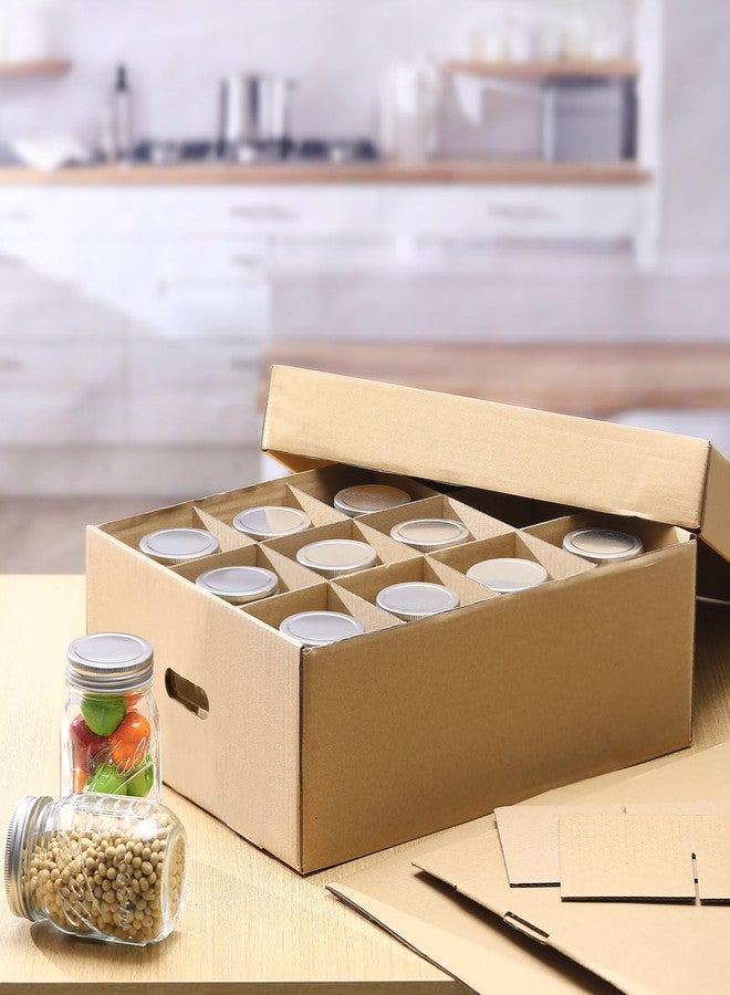 Menkxi 6 Pieces Regular Mason Jar Storage Box for Mason Jars Cardboard Canning Jar Storage Boxes with Handles and Dividers Stackable Mason Jar Storage Containers for Stacking(Natural Color,16 oz) - Image 4
