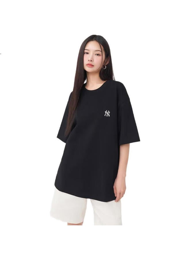 MLB Men'S And Women'S Short Sleeve T-Shirt Couple Solid Color Spring Summer Simple Casual Round Neck 25 New Style 3Atsb0253-50Bks-M - Image 1