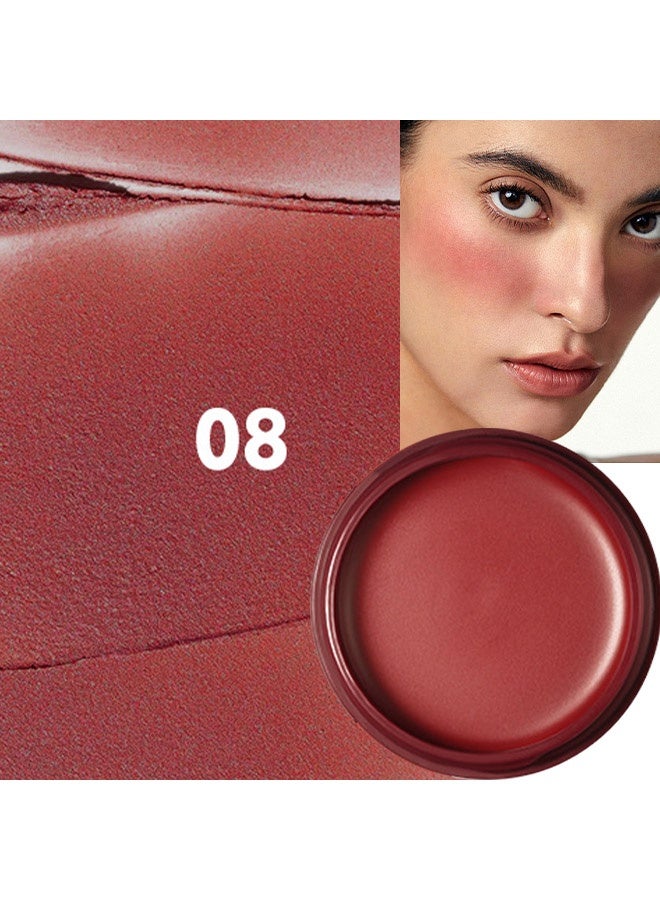 بوداير أحمر خدود مات طويل الثبات، بلسم مكياج للوجه، كريم أحمر خدود مقاوم للماء ومغذي للوجه، أحمر خدود لتحديد الخدود، يحتوي على زيت الخروع وفيتامين E، أحمر خدود شديد التصبغ لإطلالة طبيعية #08 - Image 2