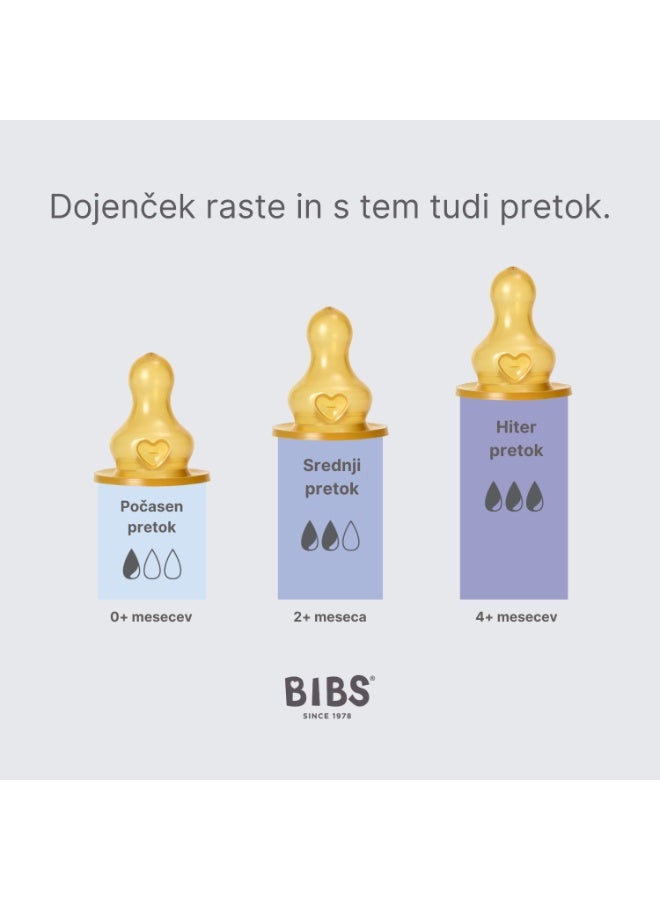 BIBS Baby Bottle Nipple Round Latex 2 pack Slow Flow - Image 3