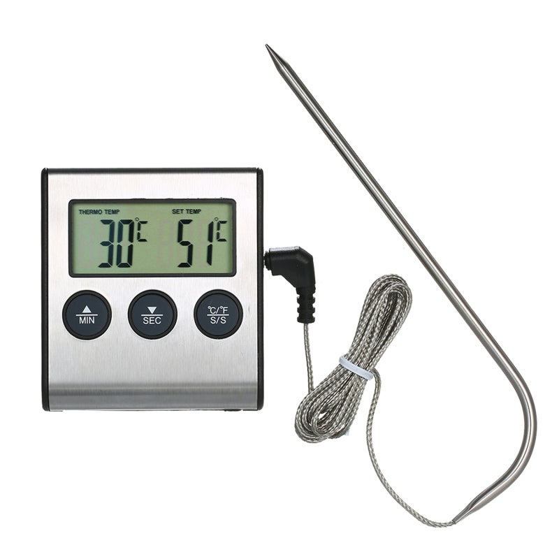 Cooking Thermometer 0℃ To 250℃ (32~482℉) Wide Measuring Range - LCD Screen Display Temperature Clearly Temperature Measurement Tool for Indoor Outdoor Cooking Food Safety - Image 1