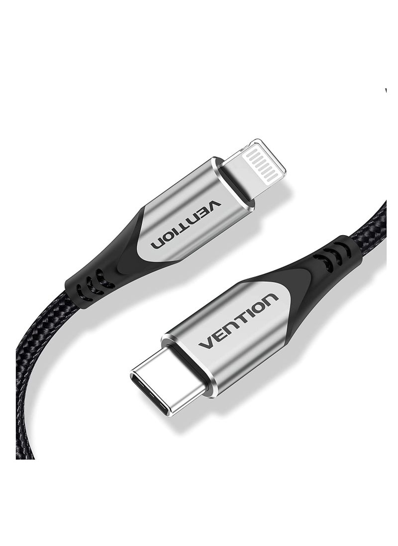 فينشن فينشن كيبل USB C الى لايتنينج معتمد من ام اف اي، كيبل شحن سريع من النوع سي بي دي متوافق مع ايفون 12 11 برو/اكس/اكس اس/اكس ار/8 بلس/ايربودز برو (1 متر)  - Image 1