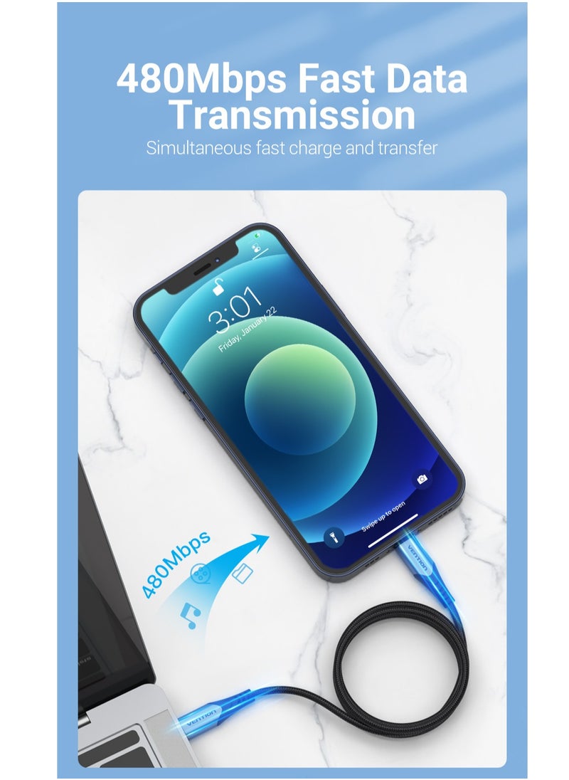 فينشن - فينشن كيبل USB C الى لايتنينج معتمد من ام اف اي، كيبل شحن سريع من النوع سي بي دي متوافق مع ايفون 12 11 برو/اكس/اكس اس/اكس ار/8 بلس/ايربودز برو (1 متر) - Image 1
