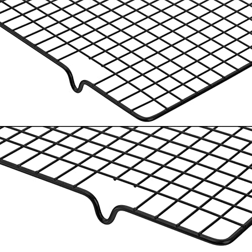 Tebery تبيري 4 عبوات رفوف طهي سلكية ثقيلة-duty سوداء، رفوف خبز غير لاصقة وشبكة تبريد للشواء والطهي والشواء والتجفيف - 16" × 10" - Image 3