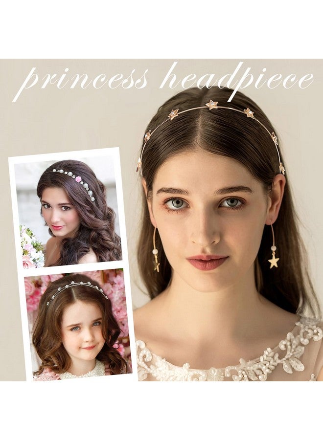 Yxiang 8Pcs Crystal Headbands For Women, Pearls Flower Hairbands Fashion Rhinestone Headband Gold Sliver Metal Decorative Headpiece Headdress Kid Girl Women Bride - Image 5