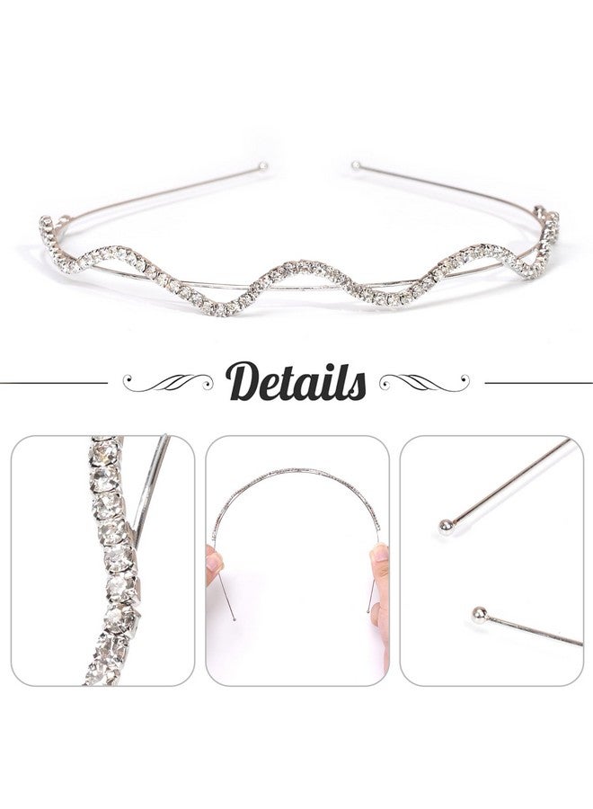 Yxiang 8Pcs Crystal Headbands For Women, Pearls Flower Hairbands Fashion Rhinestone Headband Gold Sliver Metal Decorative Headpiece Headdress Kid Girl Women Bride - Image 2