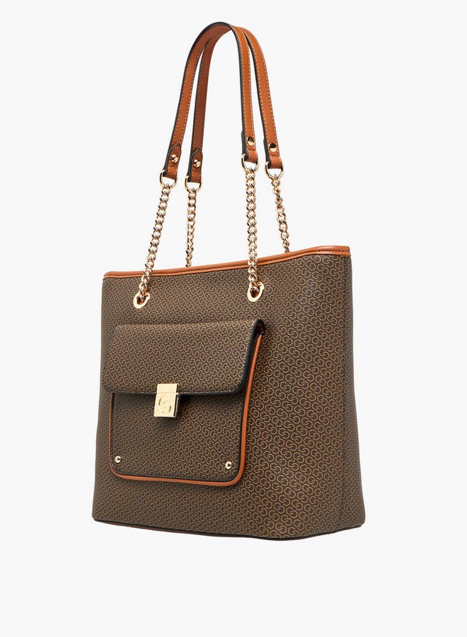 Celeste Monogram Print Tote Bag with Double Handle  - Image 3
