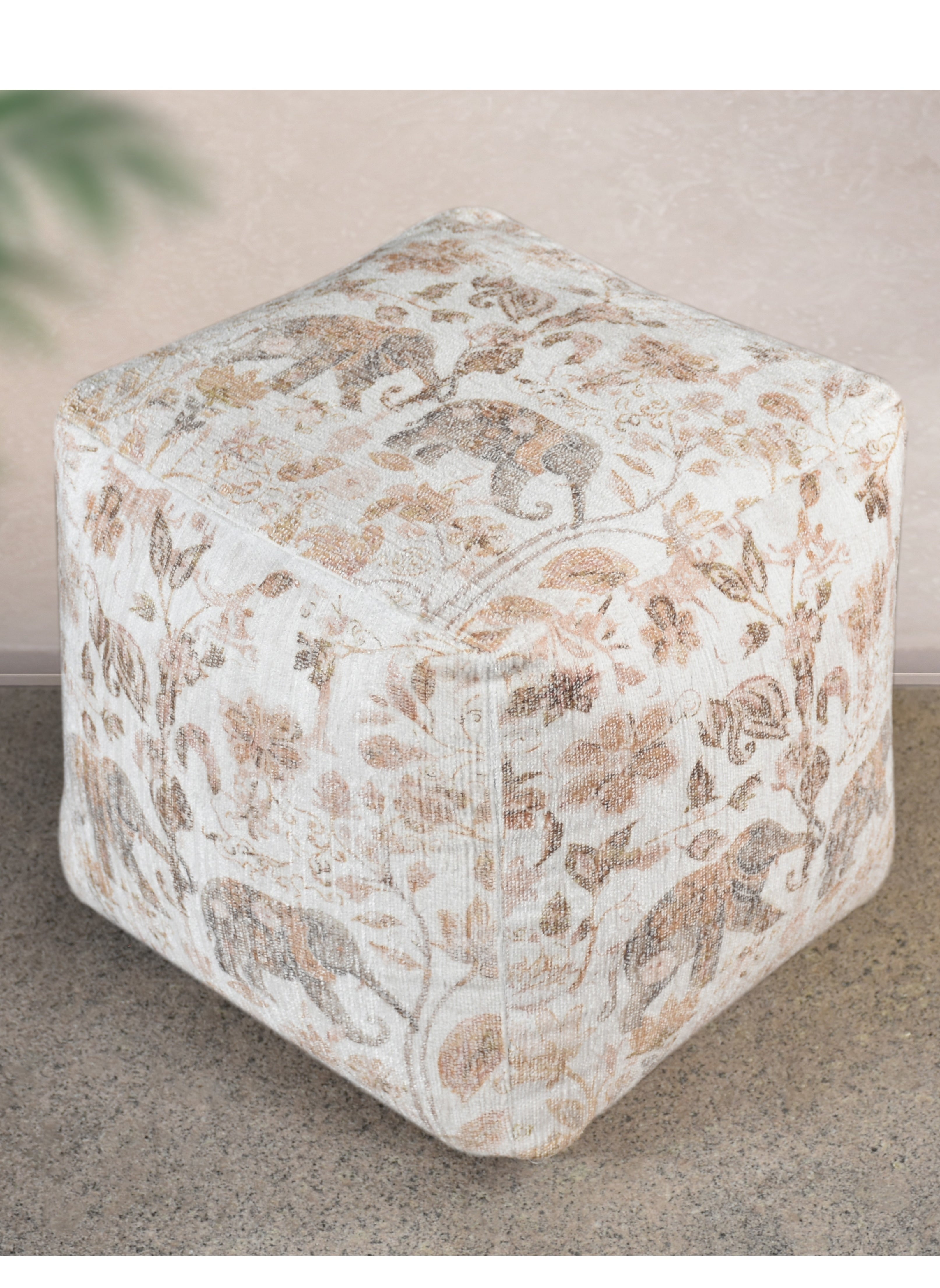 LOFT MEDWAY,POUF SQUARE,40X40X40CMS,FABRIC,BEIGE/MULTI 