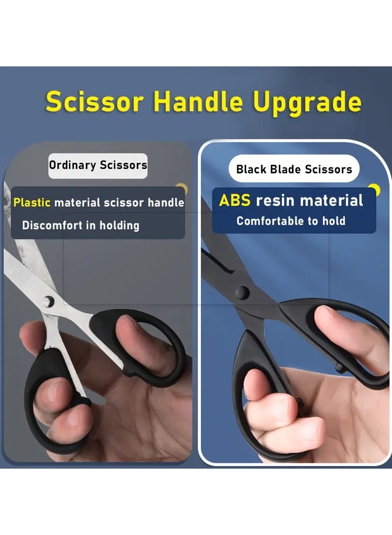 Rozino 1 PC Versatile Black-Edged Scissors - Non-Stick, Safety Thread Design for Kitchen & Office Use - Image 2