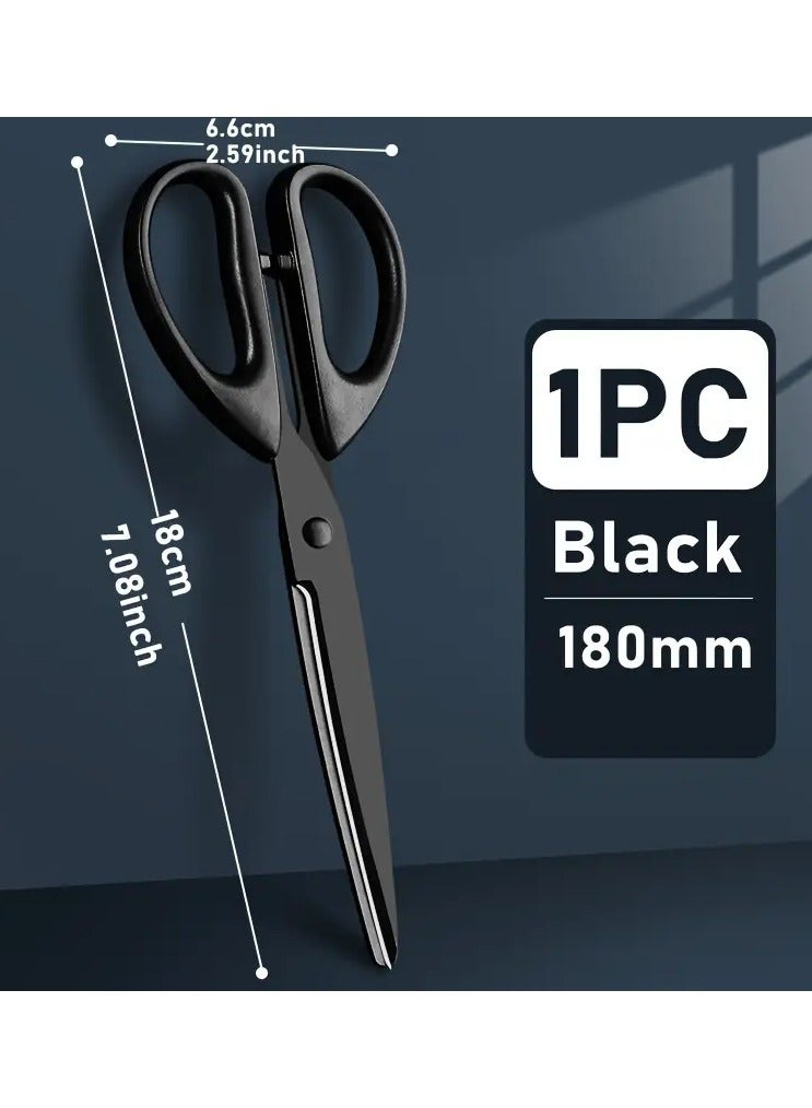 Rozino 1 PC Versatile Black-Edged Scissors - Non-Stick, Safety Thread Design for Kitchen & Office Use - Image 4