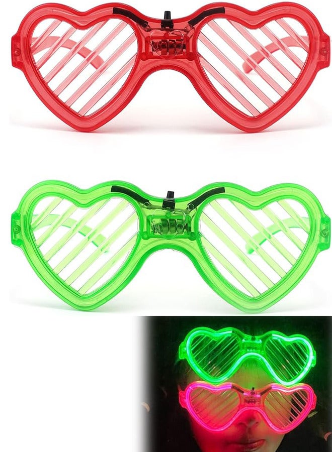 2 Pcs LED Glasses Glow in The Dark Light up Glasses Neon Party Favor Glow Glasses 2 Color for Birthday Party Supplies - Image 1