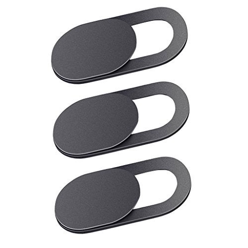 C2K 3 Pack Webcam Cover Privacy Sticker - Removable & Reusable Web Camera Cover for Android PC Laptops MacBooks iOS Smartphones iPad Tablet ect -T1 Black - Image 1