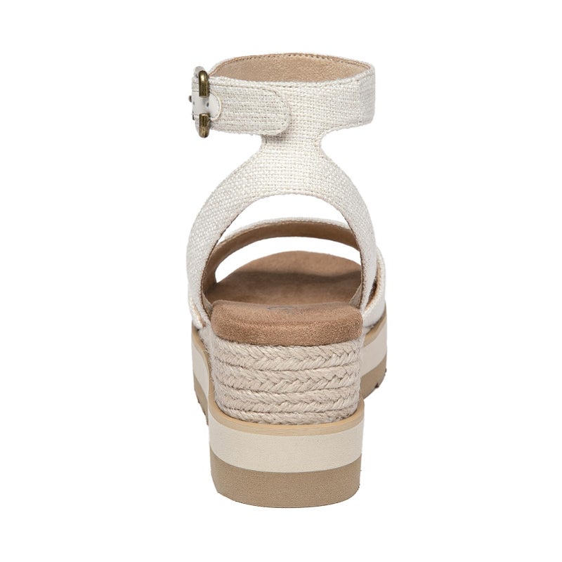 Athlefit Women's Platform Sandals Buckle Ankle Strap Open Toe Espadrille Beige Wedge Sandals Size 8 - Image 5