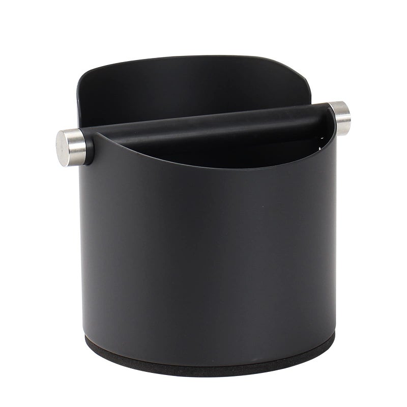 DIBTSA Large Size Coffee Knock Box Espresso Knock Box Stainless Steel Espresso Machine Accessories with Removable Knock Bar and NonSlip Base Coffee Grounds Container Bin Black