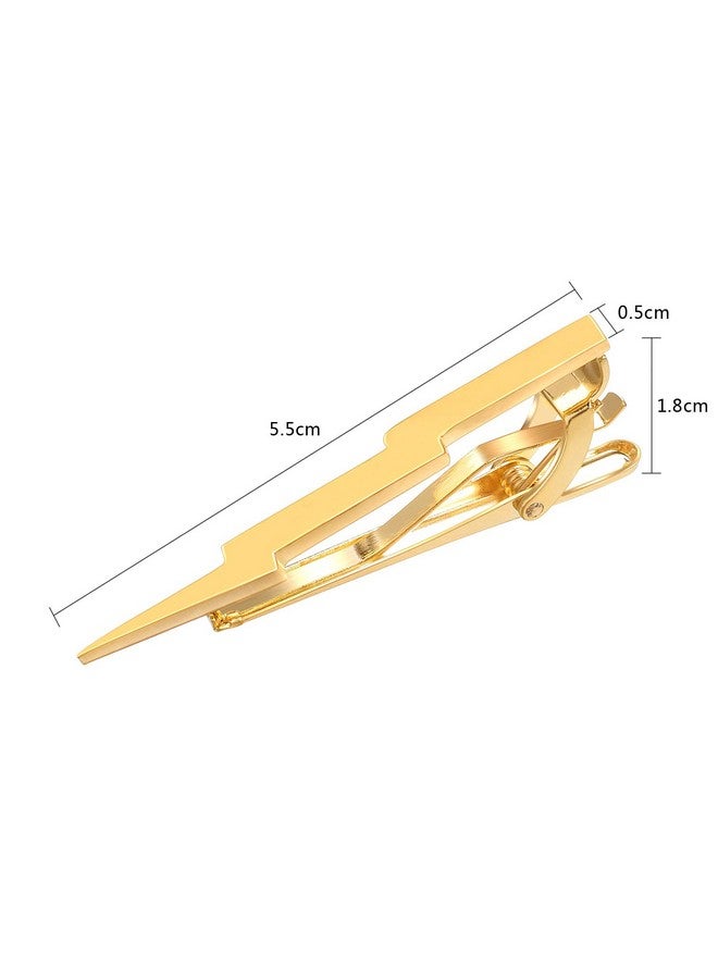 Yoursfs Gold Lightning Bolt Tie Clips For Men Super Hero Tie Clip Wedding Gift  - Image 2
