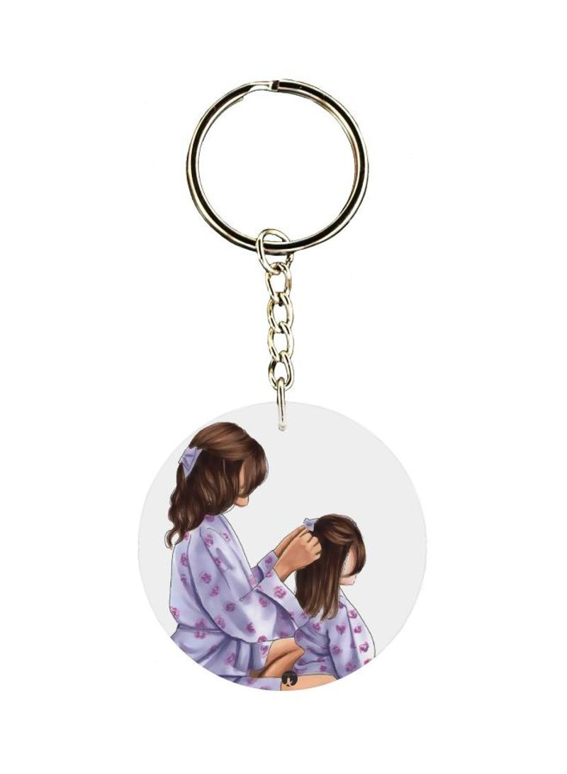 RKN Mother And Daughter Printed Keychain