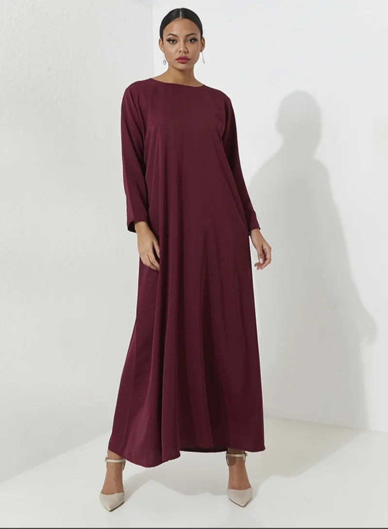 Rosette Abaya Abaya Set with hand Embroidery & red dress inside