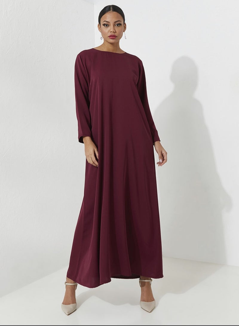 Rosette Abaya Abaya Set with hand Embroidery & red dress inside - Image 4