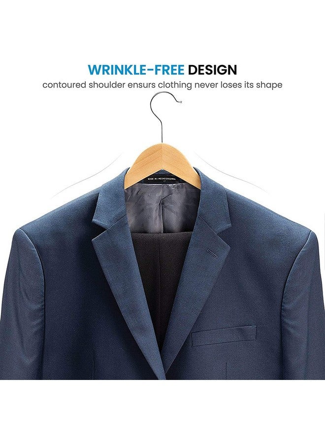 WHISKET - Premium Hangers for Wardrobe,Slim Coat Hanger - Suit Hangers with 360-Degree Rotatable Hook Wood Hangers with Shoulder Grooves -Smooth Finish Wooden Hangers (Beige) [Pack of 72] - Image 3