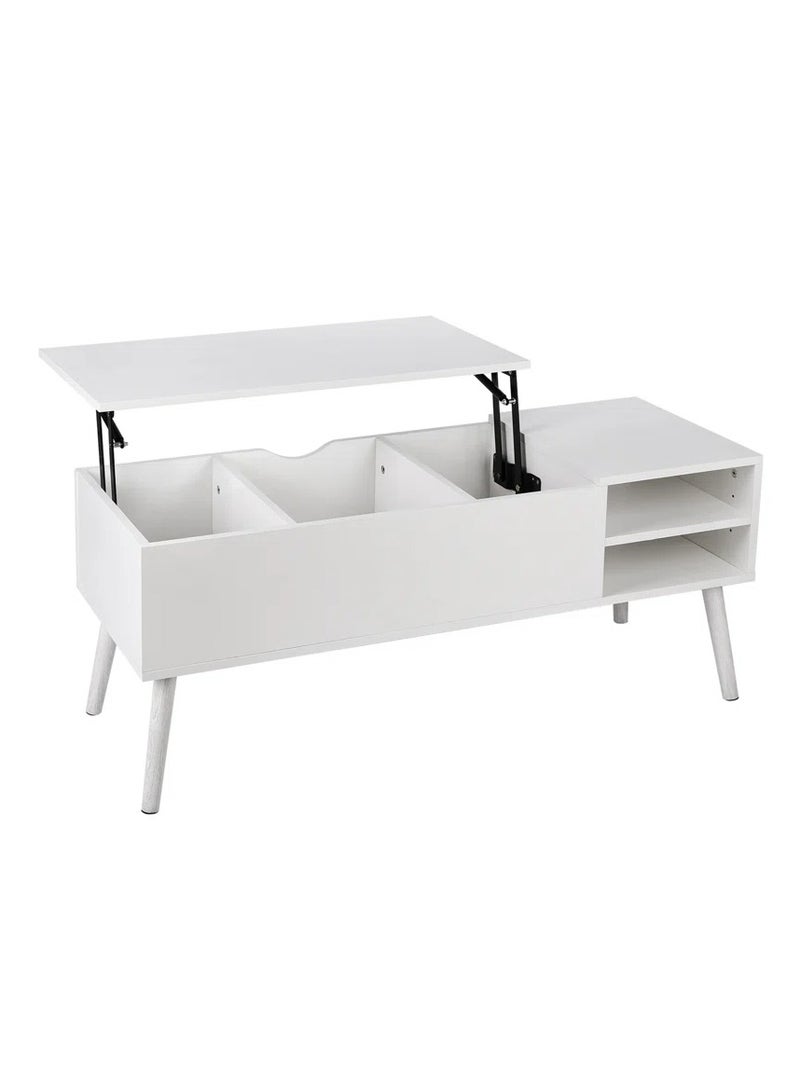 Malazhouse Modern Lift Top Coffee Table – MZCT041-White – 100L x 45H x 40W - Image 3